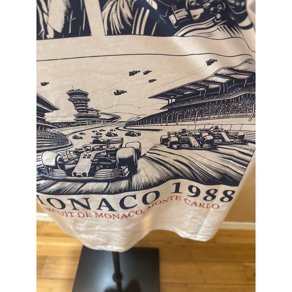 Monaco Formula 1 Tee by BrandMakers Group - White, Red/Black Embroidery, L NWT - Picture 6 of 9